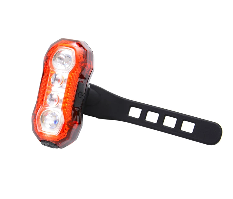 Discount USB Rechargeable Bike Light Safety Mountain Warning Tail Rear Light 4LED Red Super Bright Bicycle Accessories Cycling Flashlight 4