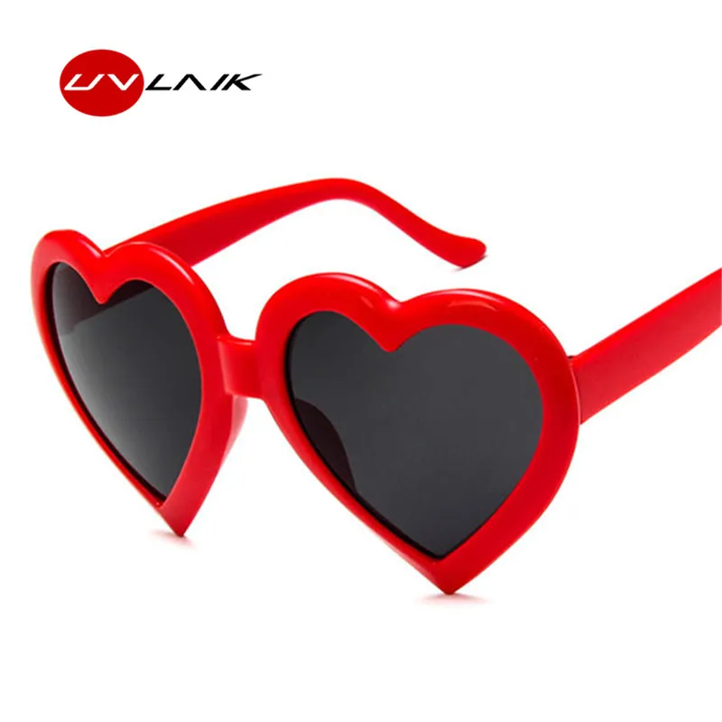 

UVLAIK Heart-shaped Oversized Sunglasses Peach Heart Love Sun Glasses Women Brand Desiger Sunglass Lovely Eyewear Vintage UV400