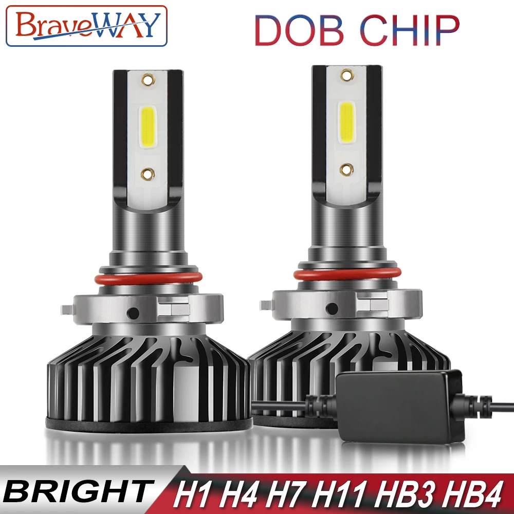 

BraveWay DOB Chip 9006 9005 LED Bulb H4 H7 H8 H1 HB3 HB4 H11 LED Kit Headlight Bulb for Car Ice lamp H7 H1 LED Canbus Auto Light