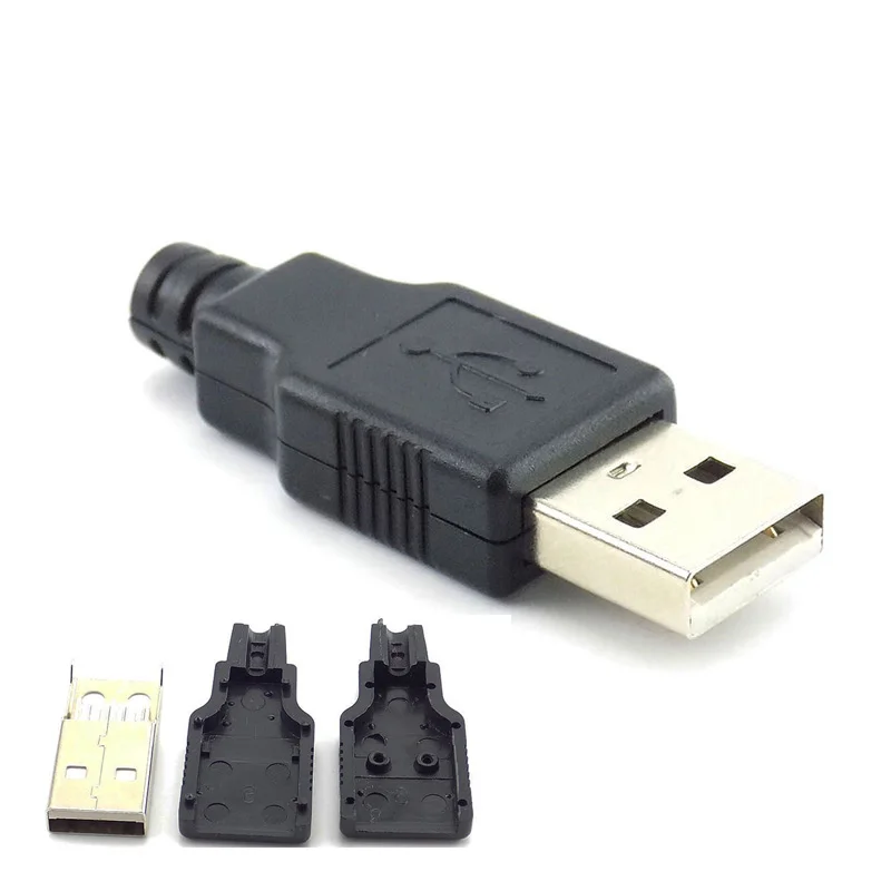 3 в 1 4 контактный разъем Mini Type A папа 2 0 USB с черной пластиковой крышкой|Соединители|