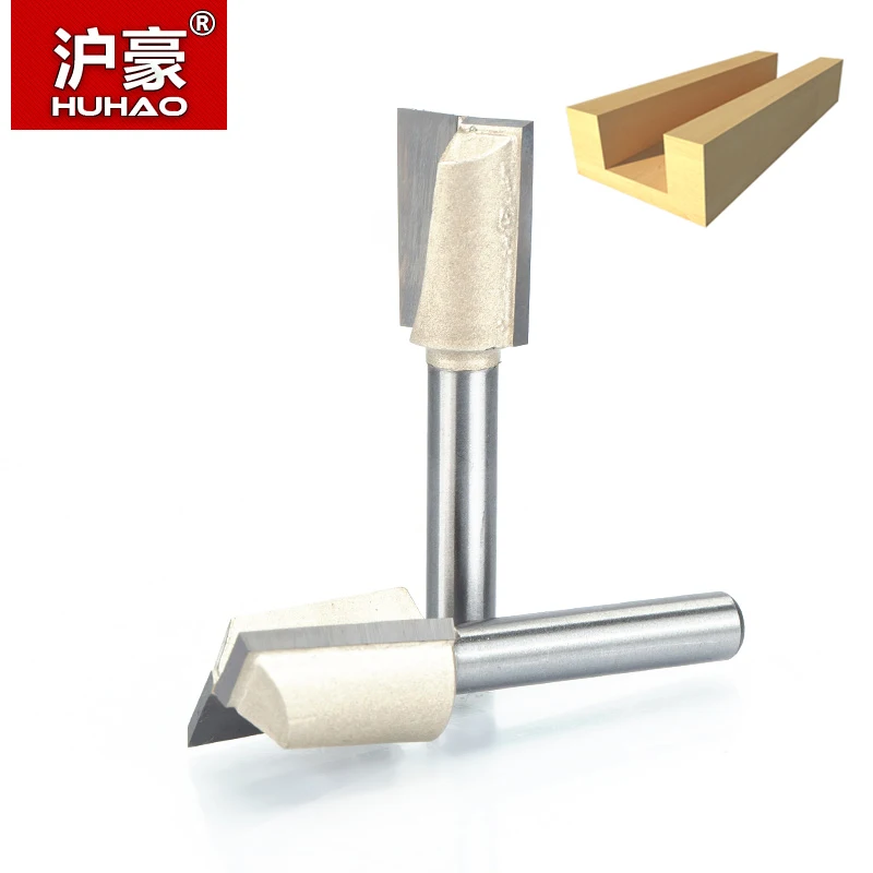 1/4" Shank Cleaning Bottom Router Bit Woodworking Two Flute End Milling Tools 