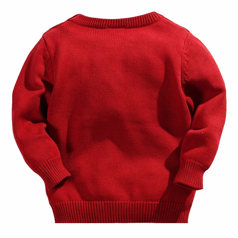 Свитера для мальчиков свитер с рисунком панды красного цвета для маленьких мальчиков хлопковый Детский кардиган, зимние свитера для маленьких мальчиков