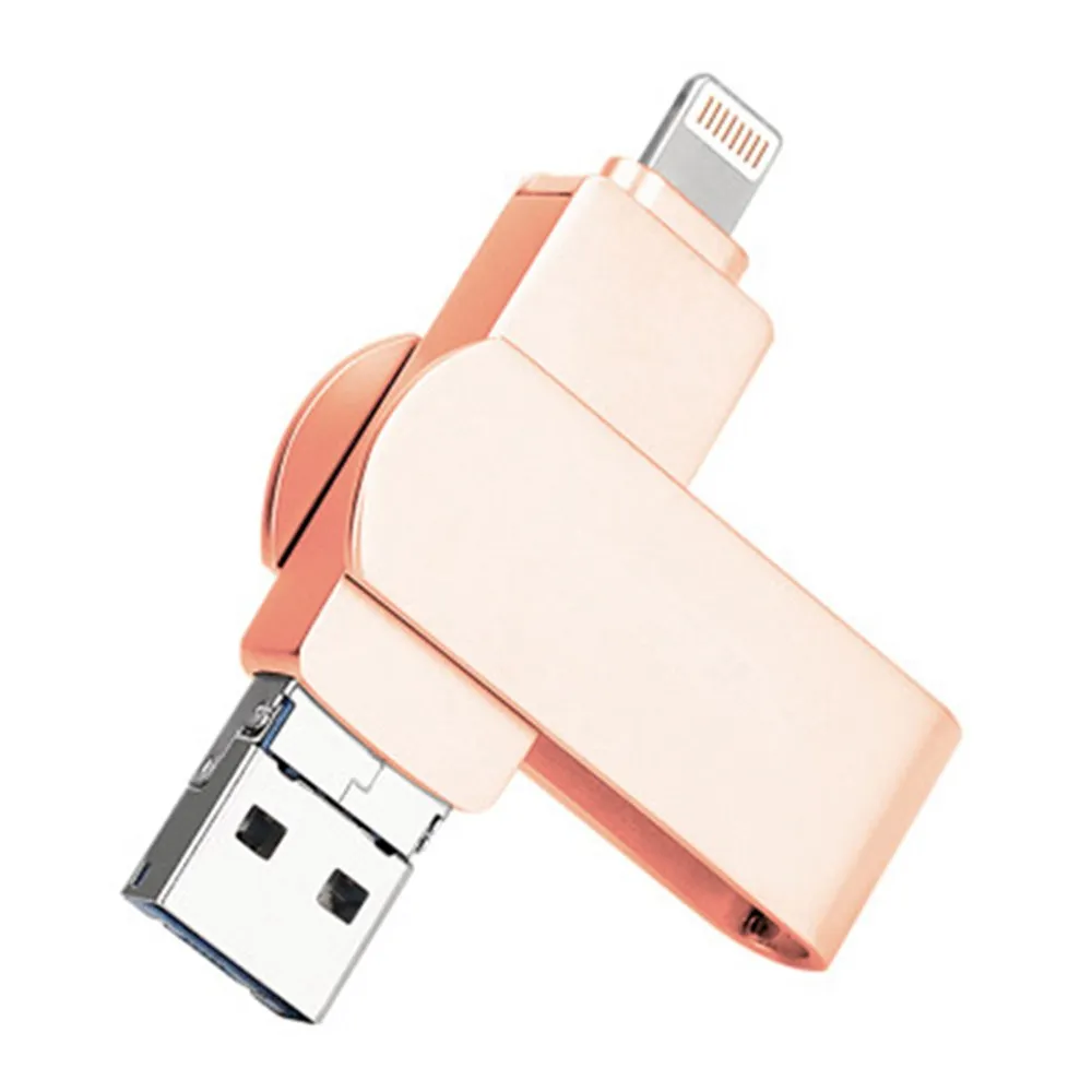 Rose gold 128GB 3,0 USB флеш-накопители для iPhone и iPad 128/256 GB, iOS флэш-накопитель, карта памяти для iPhone, iPad, MacBook, Android, pc - Цвет: Rose gold 128GB