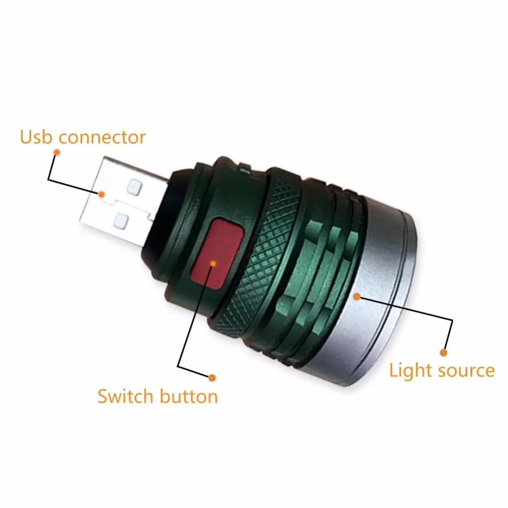 USB Ручной мощный светодиодный фонарик портативный мини масштабируемый карманный