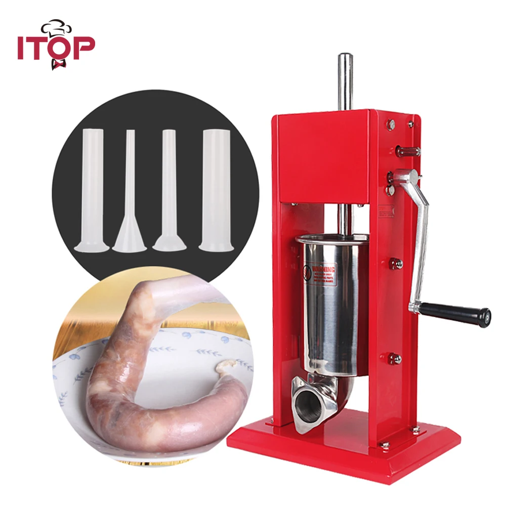 ITOP красный 3L Munual колбаса писака наполнителя мясом Maker Machine Нержавеющая сталь Кухня инструменты две скорости процессоров мяса
