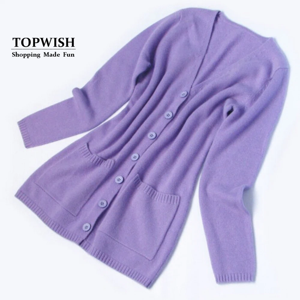 

Casual Cashmere Blend Cardigans Button Pocket Special Design Cashmere Blend Sweater Female Basic Hot Sale Wholesale OEM TFP937