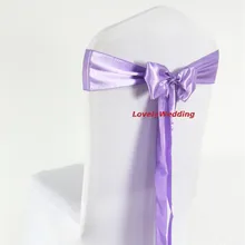 100 шт./лот lavener свадебные ленты атласные кресла для свадьбы Председатель Обложка Sash Knotbow сатин Группа