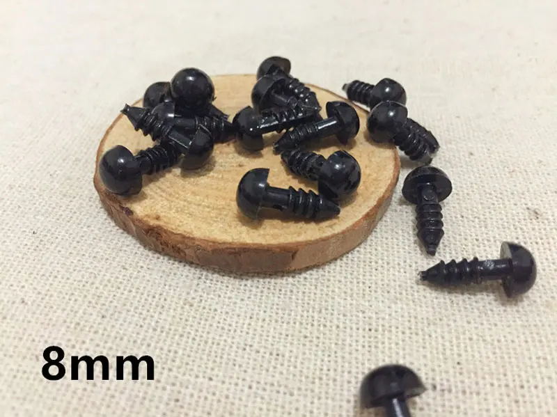 100PCs Black Plastic Doll Eyes Safety Eyes For Teddy Bear Stuffed Toys Snap Animal Scrapbooking Puppet Dolls Craft Eyes For Toys 7