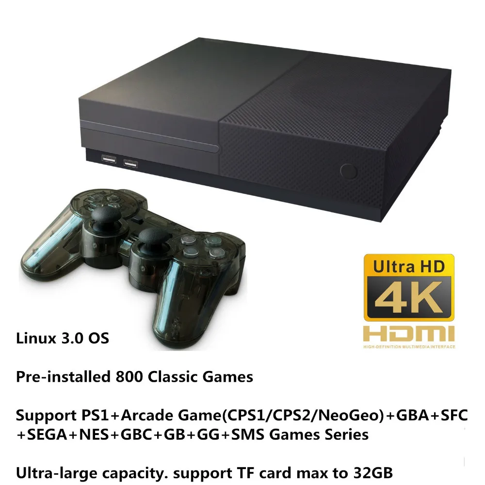 Ultra HD видео 4K игровая консоль Встроенный 800 игр 64 бит выход для HDMI ТВ Ретро семейный ТВ игровой плеер для PS1/CPS/GBC/SMS