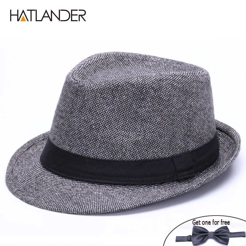 HATLANDER Бренд Винтаж Англия Трилби топ шляпа для мужчин осень зима Джаз кепки открытый игрок церкви Топ шляпы джентльмен фетровая шляпа - Цвет: Grey