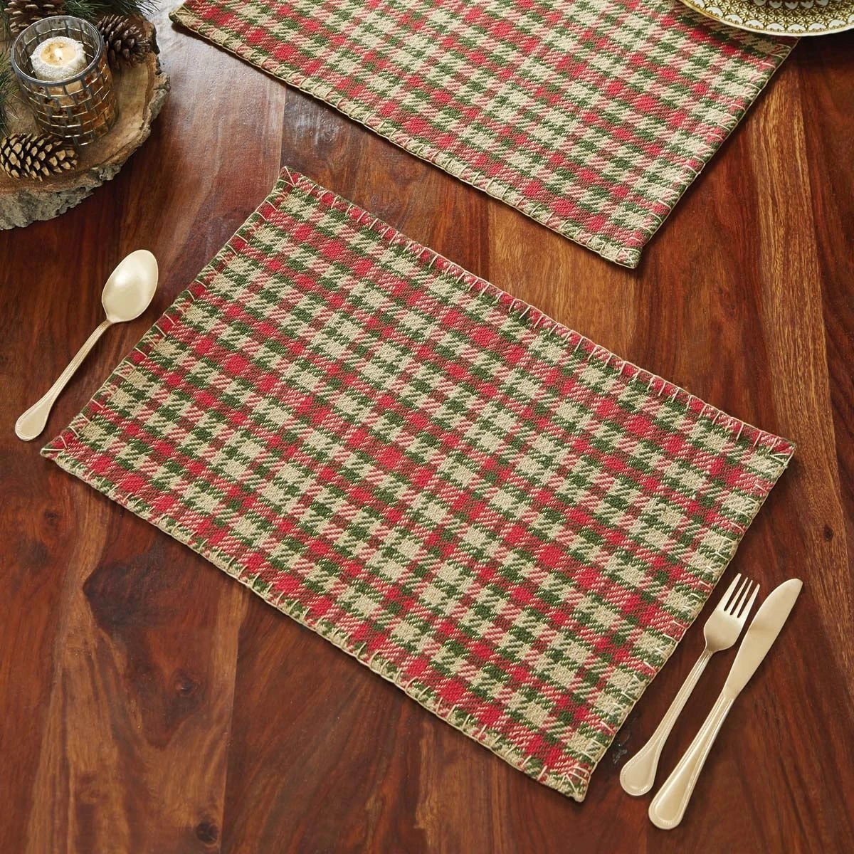Seasonal Tabletop & Kitchen Claren Red Placemat Set of 6