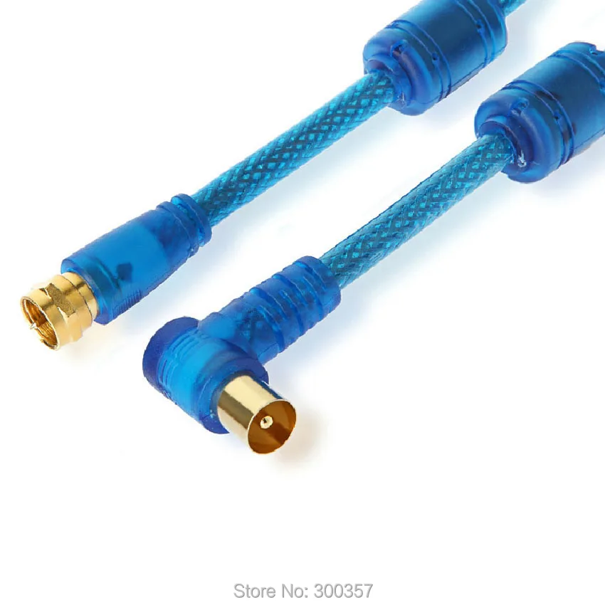 1.5m High Quality OFC Angle PAL Male to F Male Connector TV Aerial