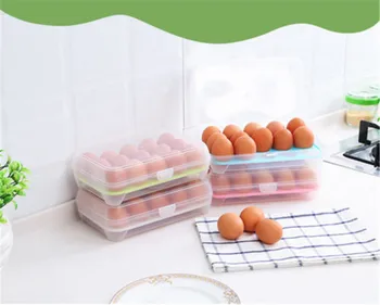 

New Egg Storage 15 Holes/Box Portable Refrigerator Fresh Container Case
