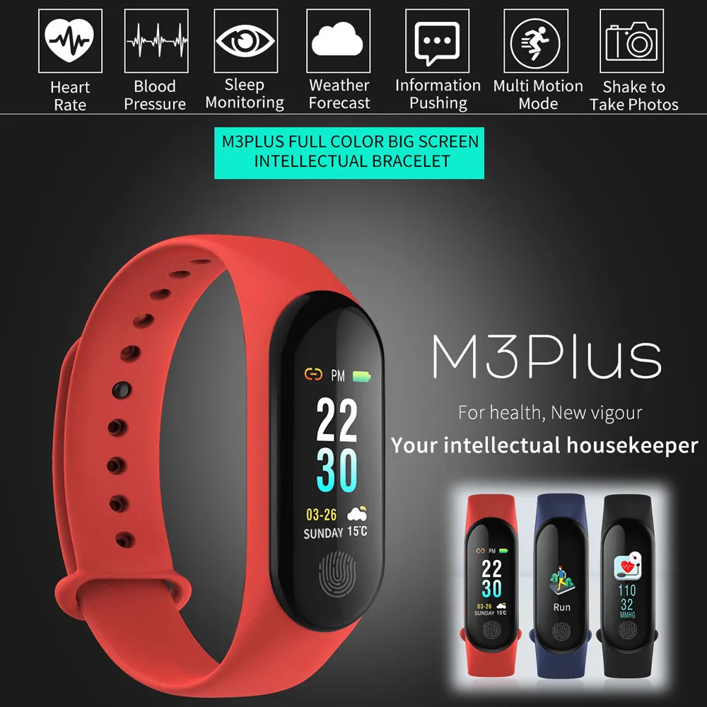 

Smart Color Screen Blood Pressure Exercise Heart Rate Pedometer Smart Watch Relogio Masculino Male clock mens watches top brand