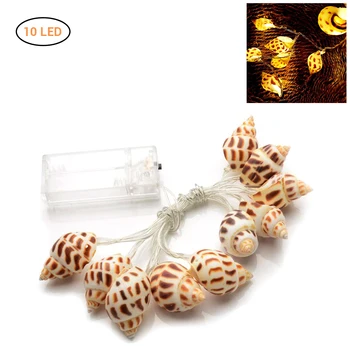 

1.2M Sea Shell Fairy String Lights 10LED Nautical Stripe Fairy Battery Operated Wedding&Christmas Decor Handmade Craft Party
