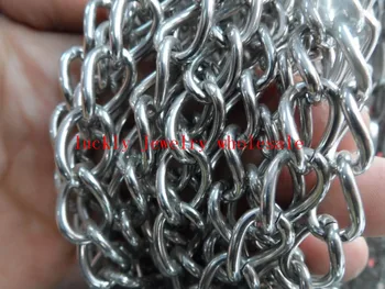 

Lot 3meter in bulk wide 7.8mm Stainless Steel Fashion Link Chain jewelry finding / Marking Chain DIY Shiny