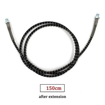 

High Pressure Hose with Spring Wrapped 150cm Long M10x1 Male Thread PCP Airforce Pneumatics Air Refilling Pump Nylon Black Hose