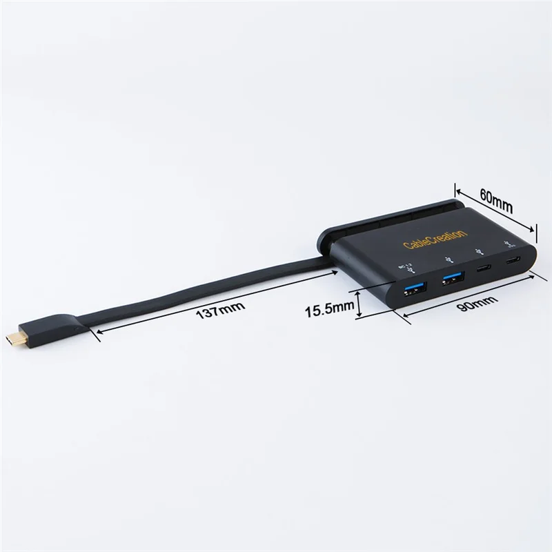  Tipo C a 2 USB 30 + 2 USB-C transferencia de datos y adaptador de carga PD Compatible con rayo 3 so