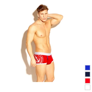

QIZXIM Men Boxers Male Underwear Anchor Print Solid Color Men's Boxers Boys Panties Underwear Male Lovers Underpants