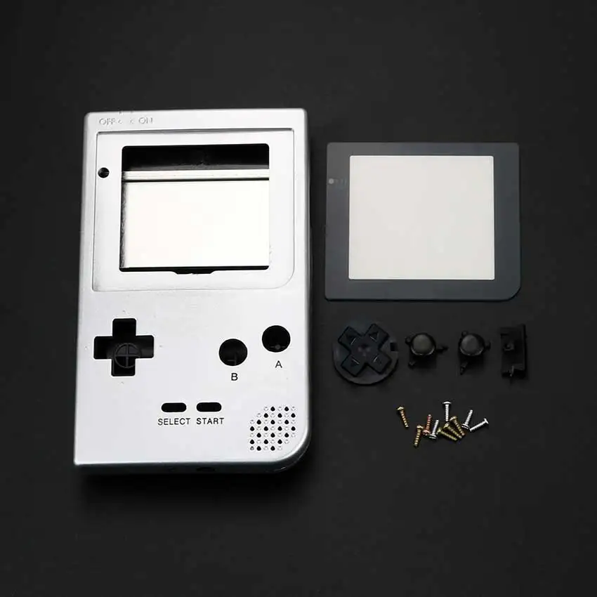 silver ChengHaoRan 1 комплект пластиковый корпус Оболочка Чехол для nintendo Gameboy Карманная игровая консоль для GBP с объективом, кнопками, отверткой - Цвет: silver