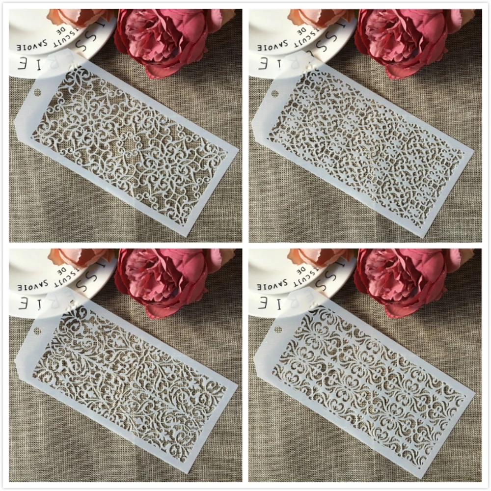 

4Pcs/Set 24*12cm Hollow Floral Pattern DIY Layering Stencils Painting Scrapbook Coloring Embossing Album Decorative Template