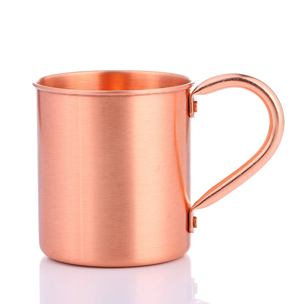 

Realand 100% Pure Copper Moscow Mule Mug 14 and 16OZ Solid Smooth without Inside Liner for Cocktail Coffee Beer Milk Water