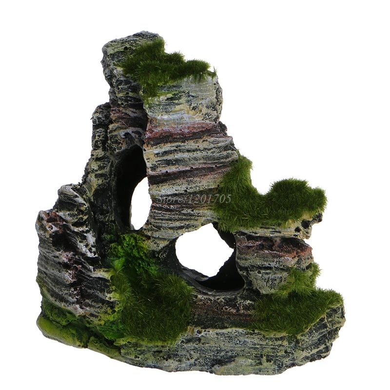 Aquarium Fish Tank Ornament Rockery Hiding Cave Landscape Decor