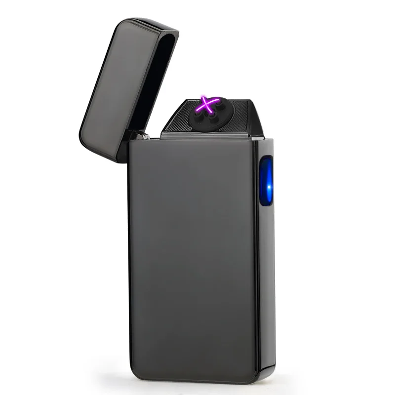 

Metal Fingerprint Touch Charging DualFire Arc Lighter/USB Windproof Charging Lighter BBQ Portable Electronic Smoking Accessories