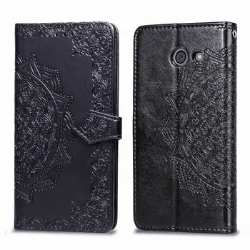 

Luxury Datura Flower Leather Wallet Phone Case For Samsung Galaxy J3 2017 US Version Cases Flip Cover For Samsung J3 Prime