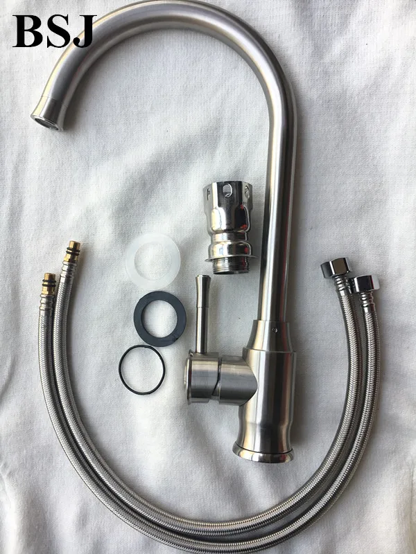 SUS304 Brushed Water Filter Taps Kitchen Faucets Stainless Steel Mixer