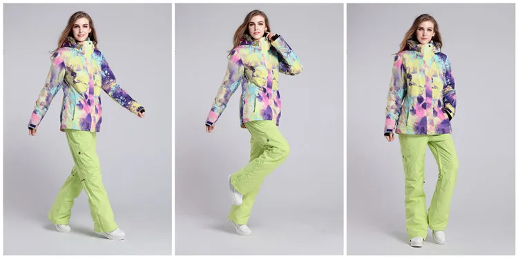 Gsou Снег Одежда для улицы лыжный Штаны женский ветрозащитный водонепроницаемый дышащий Совет два красочных тарелка в нескольких цветах