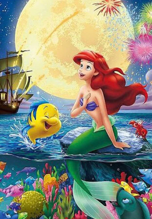 

New DIY 5D circular Full Diamond Painting Cartoon Round Diamond Cross Stitch Diamond Embroidery Little Mermaid Princess