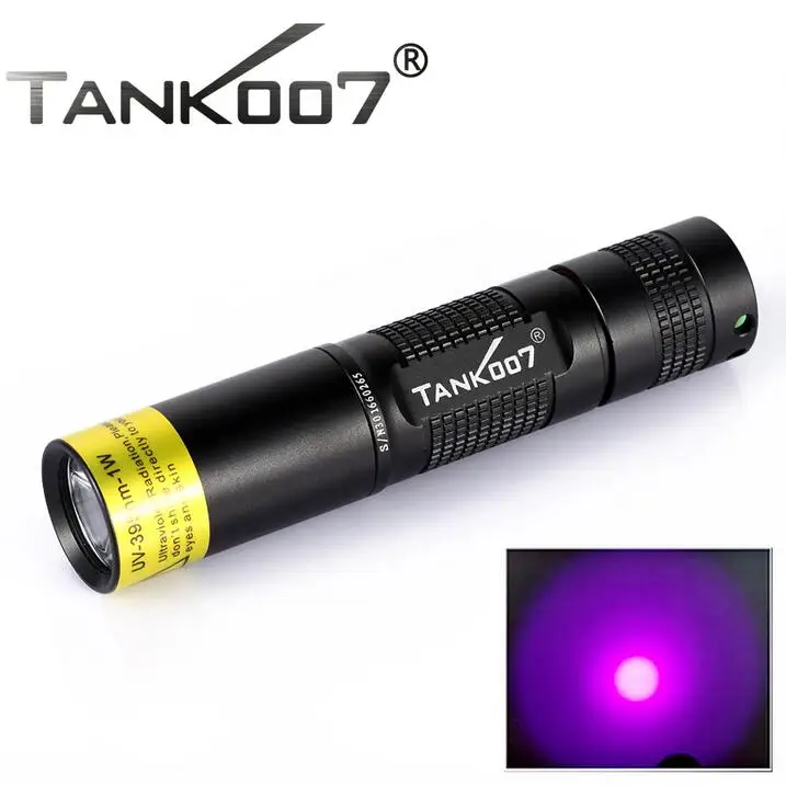 Original TANK007 TK566 LED Flashlight UV 395nm 1W Black Led Light Para Pesca Japan Torch