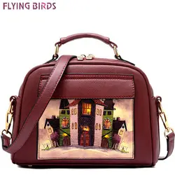 Летящие птицы женская сумка Женщины кожаная сумочка Марка Сумка сумки bolsos европейский и американский Стиль кошелек LS8235fb