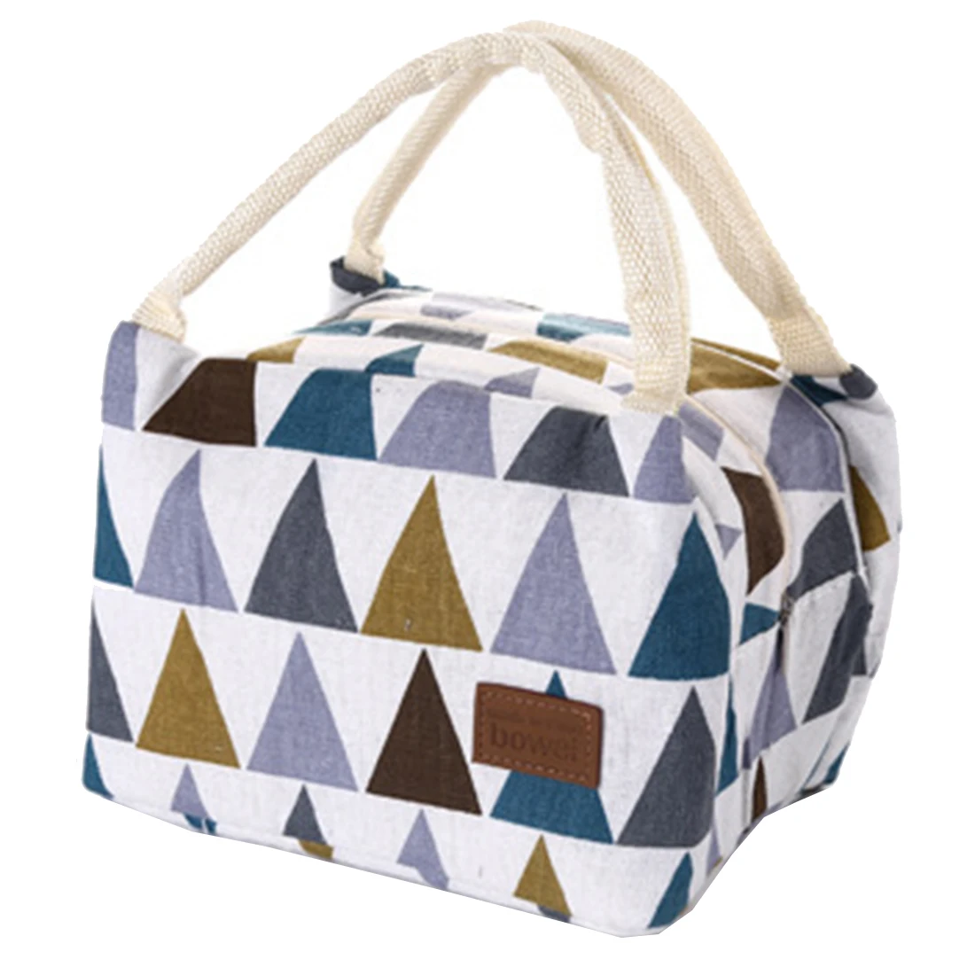 2017 Fashion Portable Insulated Canvas lunch Bag Thermal Food Picnic