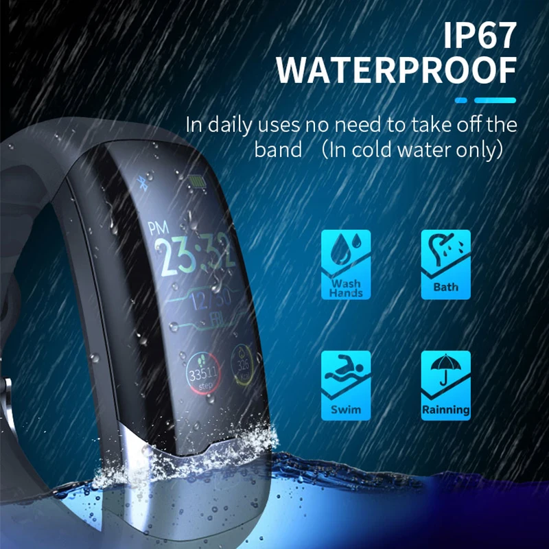 ЭКГ часы PPG HRV смарт браслет кровяное давление водонепроницаемый для мужчин
