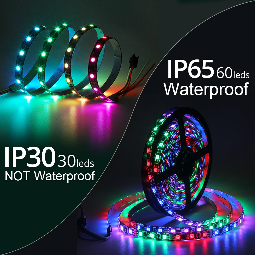Светодиодная ленсветильник WS2811 5 м 12 В постоянного тока 5050 RGB с музыкальным