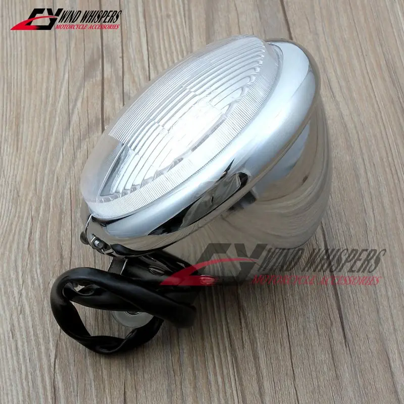 CHROME 5,4" модифицированные металлические фары передняя фара для Harley Sportster XL 883 1200X48 Steed 400 600 VLX Magna 250 750 тени 600 - Цвет: CHROME