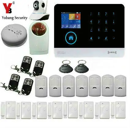 

YoBang Security 3G WCDMA/CDMA Wireless Home Office Security Alert System RFID Card Support IOS Android APP Smoke Detector Sensor