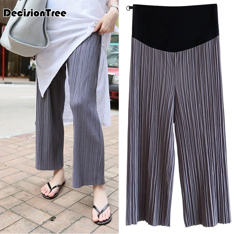 

2019 new stripes cotton belly maternity pants elastic waist pencil trousers clothes for pregnant women pregnancy pants