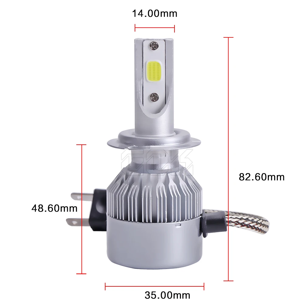 Светодиодная лампа суперъяркая 72 Вт 9005 лм COB H11 H7 H1 H3 H8 H9 9006 |cob h11|h7 led headlightscar headlight |