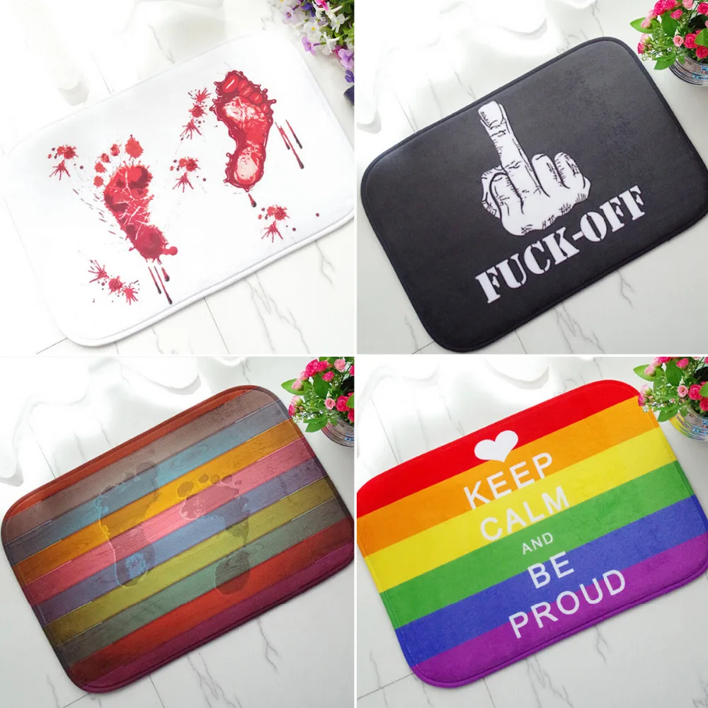 

Blood footprints non - slip mats foreign trade creative foot Yaoxue carpet
