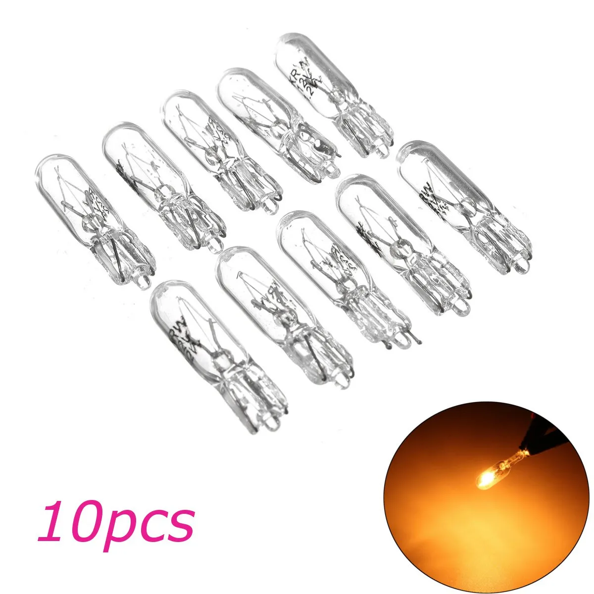 10Pcs 286 Indicator Dash Car Turn Light Bulbs 12V 1 2W Small Wedge Clear Fog Lights