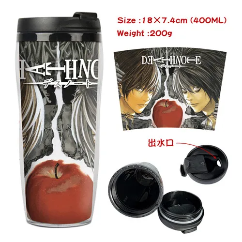 Кружка с изображением Аниме Black Death Note, кофейная чашка, пластиковая бутылка для воды, для мальчиков и девочек, для школьников, для путешествий, для школы, подарки, 400 мл - Цвет: Style 9