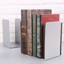 1 Pair Black/Brown/Gray/White Modern Metal Bookends Organizer Desktop Office Home Book Shelf Storage Holder Book Ends