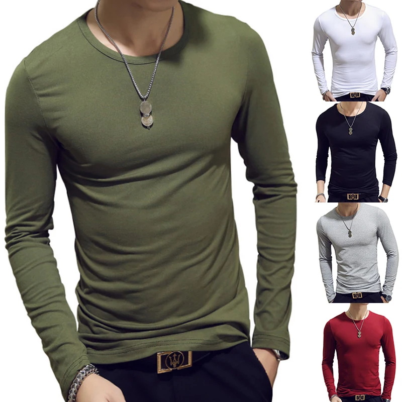 Buy New Fashion Men's Slim Fit Long Sleeve Slim T