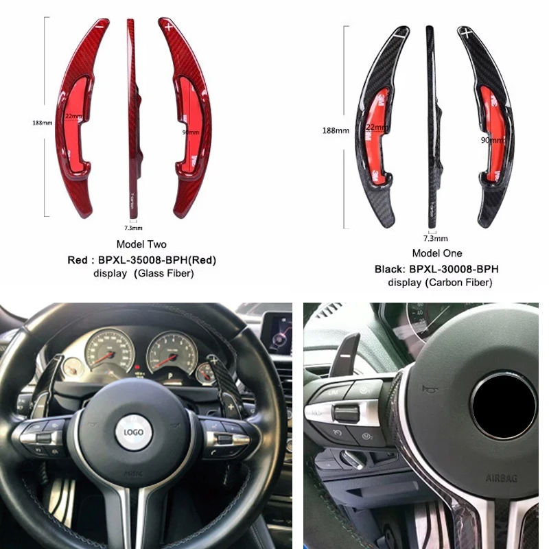 

New 2pcs Carbon Fiber Steering Wheel Shift Paddle Shifter Extension For BMW M2 M3 M4 M5 M6 X5M X6M Styling Paddle Gearbox