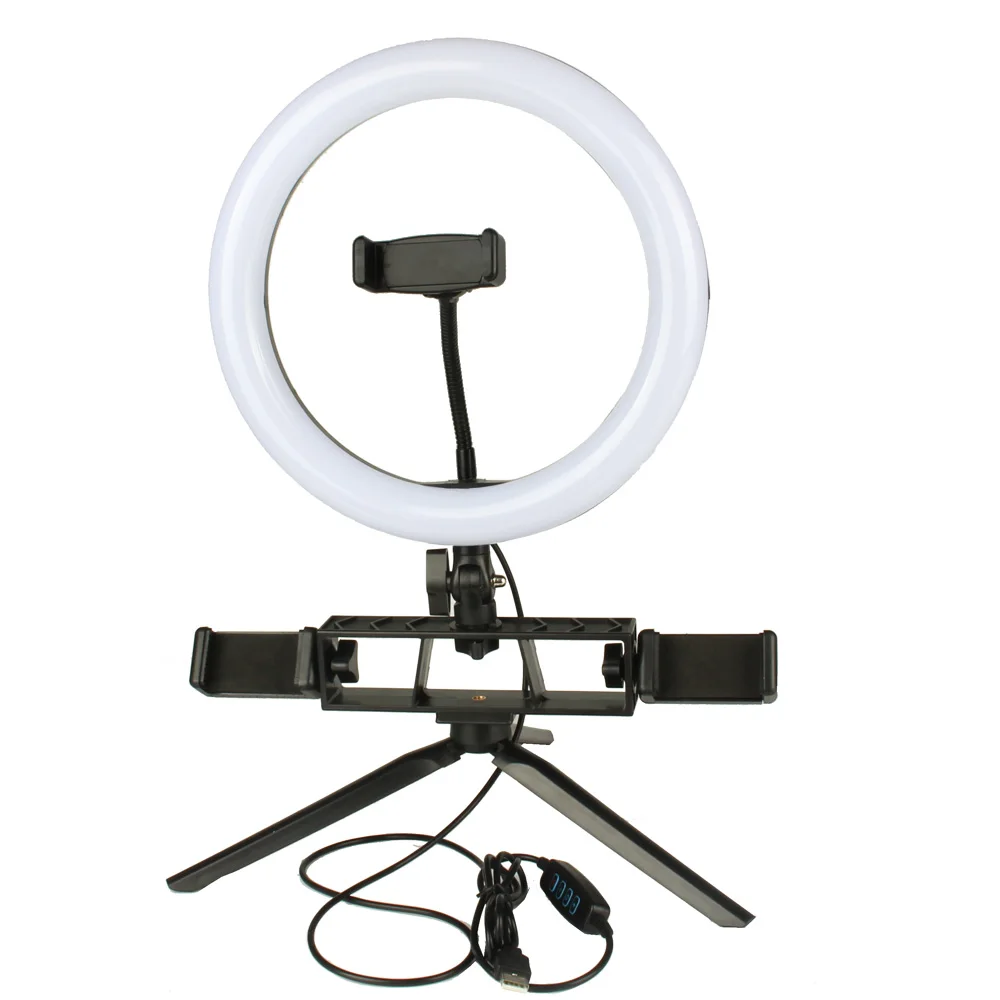 Photography Kit LED Ring Light Video YouTube Photo Ringlight Makeup Light Annular Lamp Bi-color 3200K-5500K 10 Level Brightness