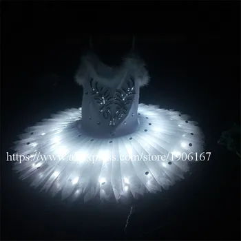 

Newest Led Luminous Party Evening Ballet Dress LED Light Up Growing Stage Performance Illuminate Ballroom Costume