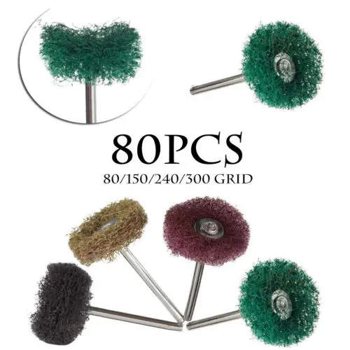 

80Pcs 1'' 25mm Abrasive Polishing Buffing Wheels Burr For Dremel Rotary Tool